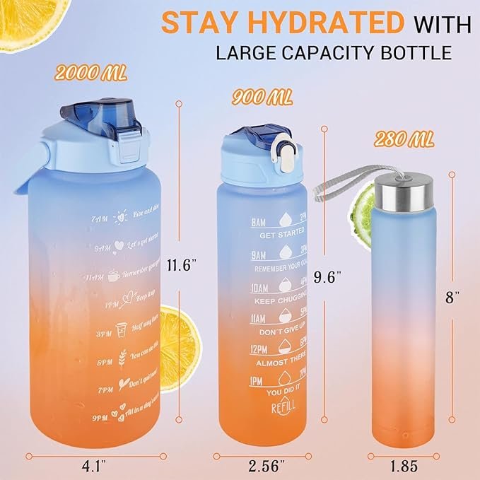 Time Tracking Hydration Bottle With Motivation And Timer Reference: Motivational Bottle Leakproof Durable Tritan Motivational Water Bottle