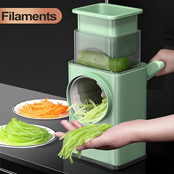 Multifunctional Vegetable Chopper Rotary Cheese Grater 3-in-1 Shredder  Slicer Grinder Salad Maker Machine with Stainless Steel Roller for Vegetable  Fruit Nut 