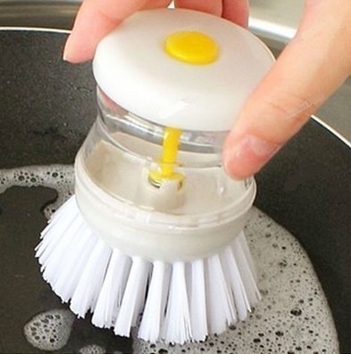 Kitchen Wash Pot Dish Brush Washing Utensils with Washing Up Liquid Soap  Dispenser Household Cleaning Accessories