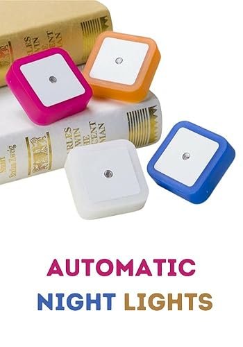 Square Shape Automatic Sensor Night lamp Night Light for Bed Room Kids Room It switches on Automatically in Dark Long Life for Hallway Stairs Kitchen Bathroom