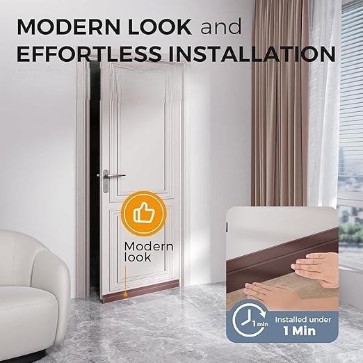 Brown Colour 39 Inch Silicone Door Gaurd Self Adhesive Door Gap Filler Rubber Bottom Sealing Strip Guard Protector from Cockroach Insect Bugs Air And Dust