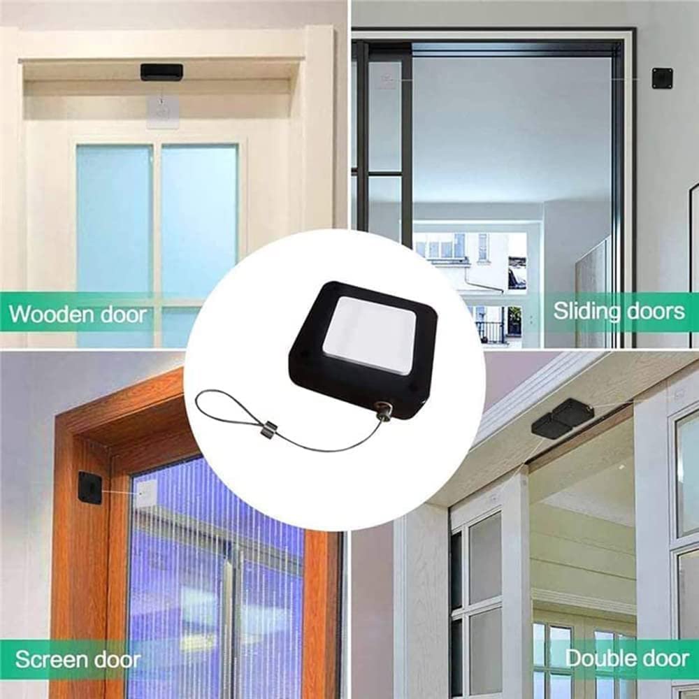 Automatic Door Closer Multifunctional Residential Commercial Auto Door Closer with Drawstring Closer Door for Internal Home office Storm