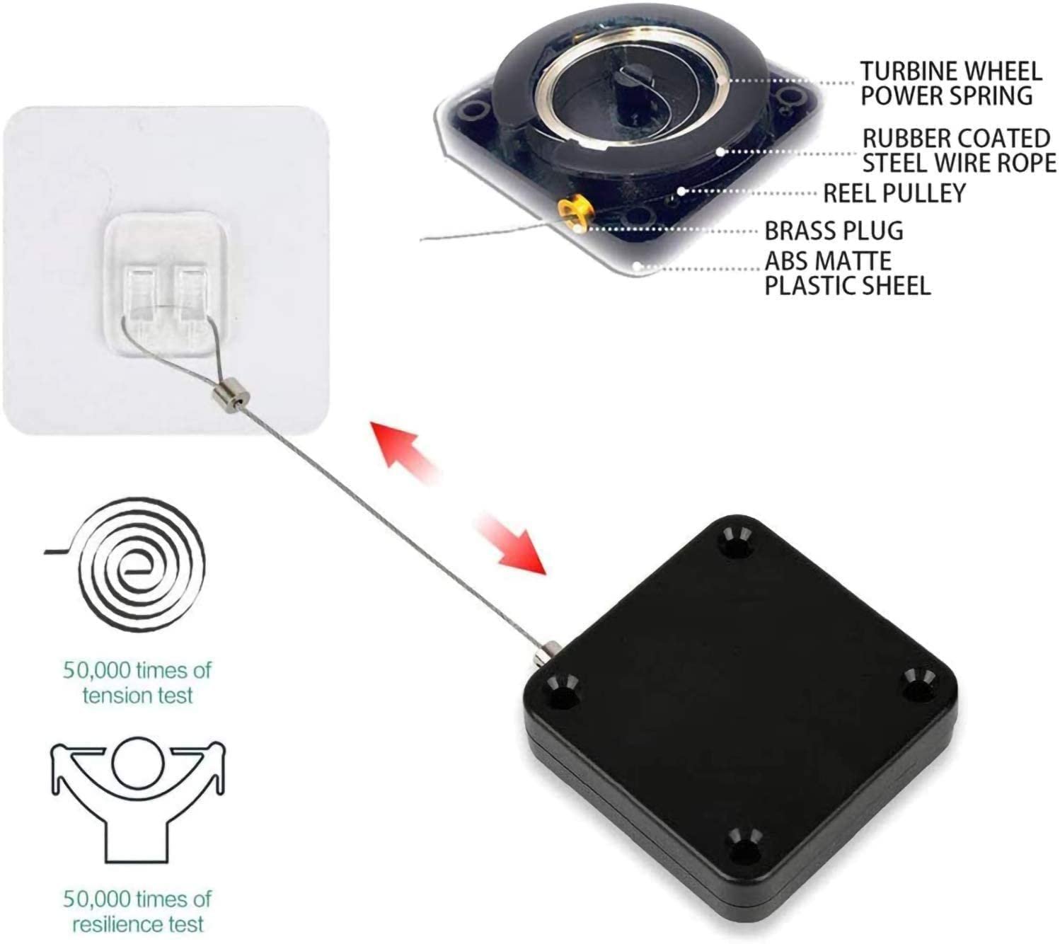 Automatic Door Closer Multifunctional Residential Commercial Auto Door Closer with Drawstring Closer Door for Internal Home office Storm